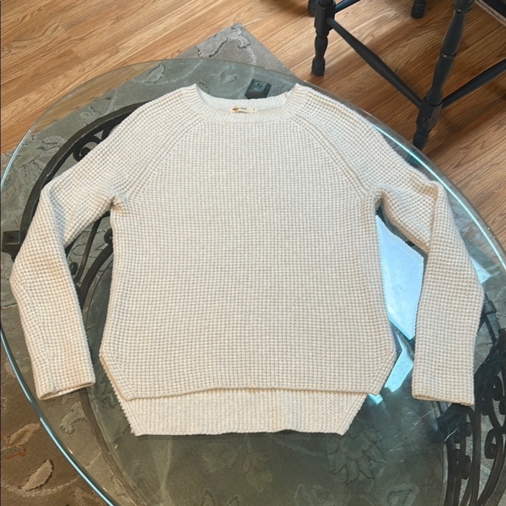 Marine Layer Cream Waffle Knit
